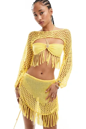 Easy Tiger Crochet tassled bra and shrug in co-ord