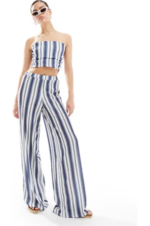 ASOS Co-ord textured wide leg trousers in stripe