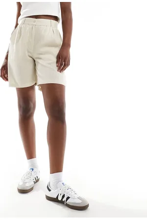 Threadbare Linen blend shorts in stone