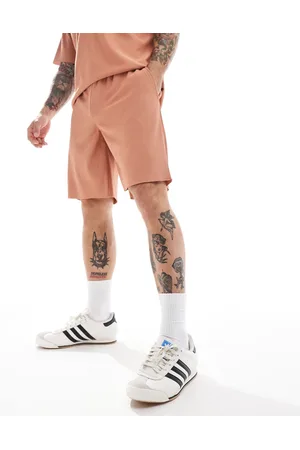 Only & Sons Plisse slouchy short co-ord in burnt