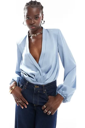 ASOS Shoulder pad plunge bodysuit in