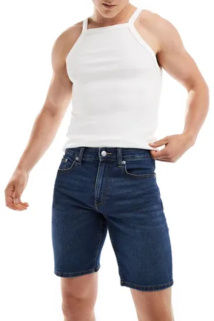 Only & Sons Regular fit denim short in mid blue denim