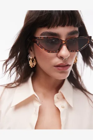 Topshop Poppy angular cat eye sunglasses in tort