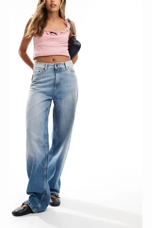 Weekday Rail mid waist baggy fit jeans in tide wash