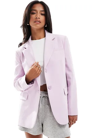 Miss Selfridge Oversized single breasted blazer in lilac