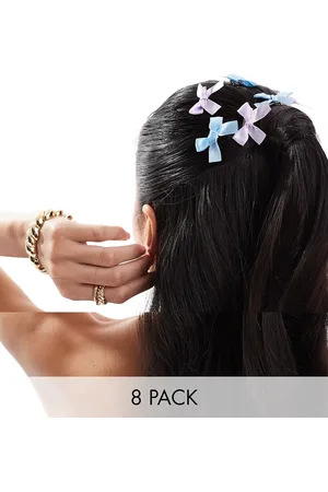 Easilocks X ASOS Exclusive Mini Hair Bows (Pack of 8) - Lilac & Blue