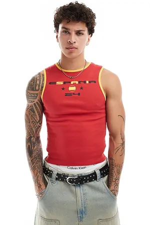 COLLUSION Festival vintage sports vest in with Espania print