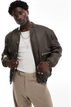 ASOS Oversized satin bomber jacket in