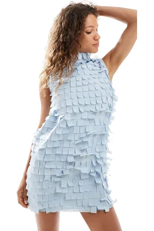 Ghospell Textured mini dress in powder