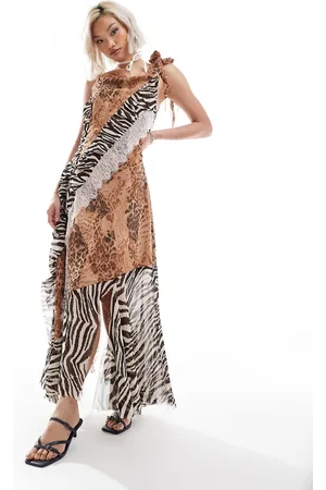 Reclaimed Limited edition deconstructed leopard and animal print dress