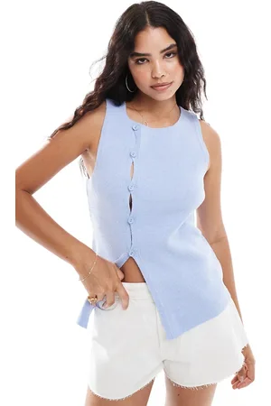 ASOS Knitted asymmetric waistcoat in