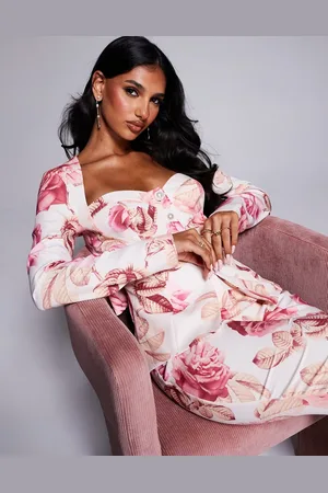 ASOS Sweetheart tailored blazer with bow back in rose print
