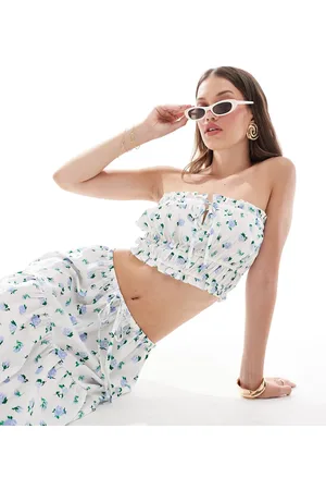 New Look Ditsy rose bandeau top in