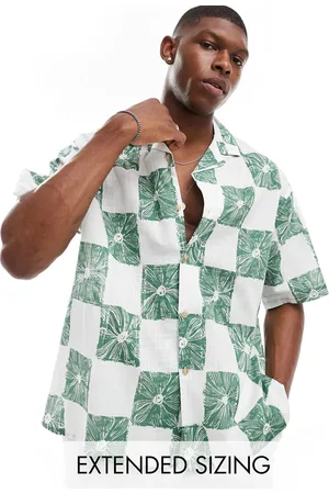 ASOS Oversized shirt in white and checkerboard floral print