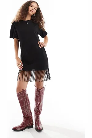 Noisy May Tassle mini t-shirt dress in