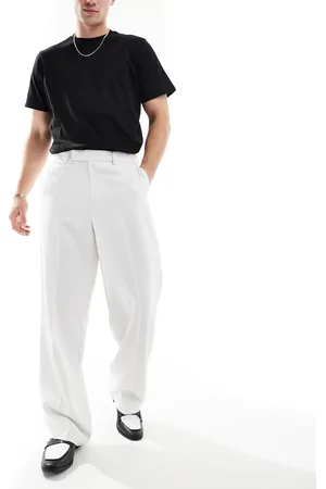 ASOS Smart wide leg trousers in textured fabric