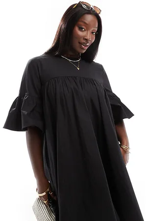 ASOS ASOS DESIGN Curve oversized smock mini dress with big sleeve in