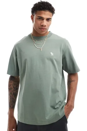 Abercrombie & Fitch Premium silicone icon logo t-shirt in mid