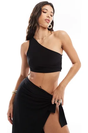 Missyempire One shoulder crop top co-ord in