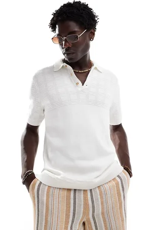 Abercrombie & Fitch Pattern knit cropped polo in