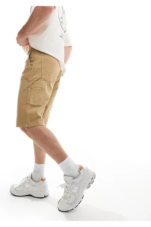Brave Soul Cotton twill worker carpenter shorts in stone