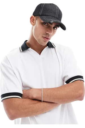 ASOS Relaxed t-shirt with sports collar in and black