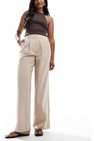 Miss Selfridge Fleck wide leg tailored trouser in taupe