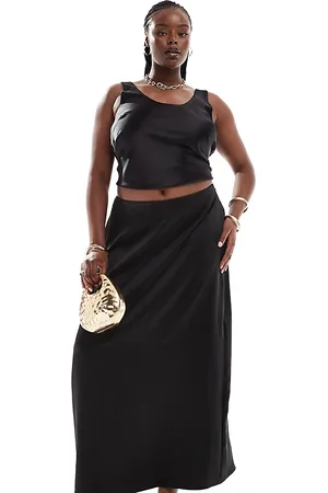 4th & Reckless Exclusive satin back split maxi skirt in