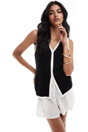 ASOS Knitted longline v waistcoat in
