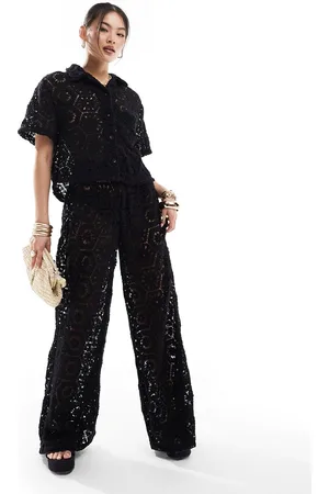 South Beach Crochet beach trouser co-ord in