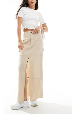 ASOS Cargo maxi skirt in cream
