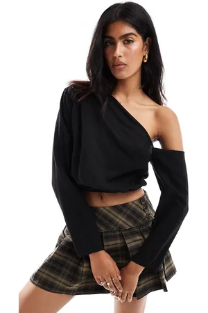 ASOS Linen look off shoulder top in