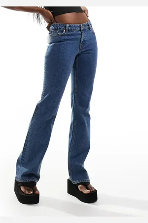 Monki Wakumi low waisted boot cut jeans in la lune mid