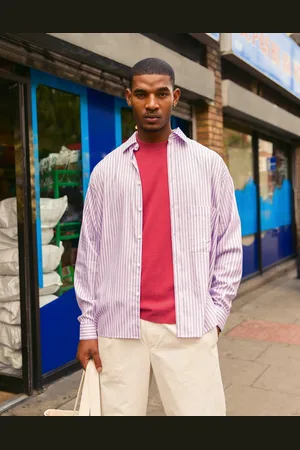 Topman Long sleeve oversized stripe shirt