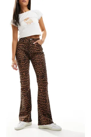 Miss Selfridge Leopard flare jean