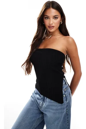 Bershka Knitted longline bandeau top in