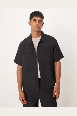 Bershka Plisse pocket shirt co-ord in