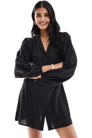 Miss Selfridge Button through long sleeve mini tea dress
