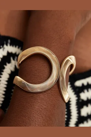 ASOS Bangle bracelet with curved textured chain detail in tone