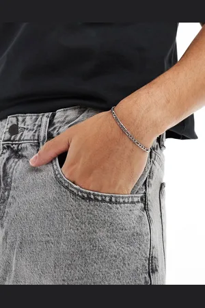 ASOS Waterproof stainless steel figaro chain bracelet in tone