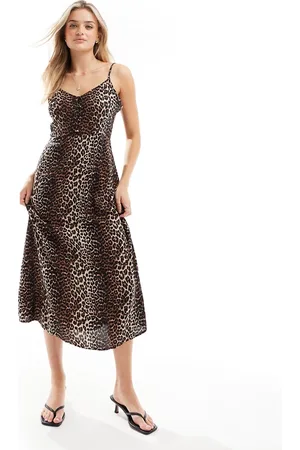 Pieces® Cami maxi dress in leo print