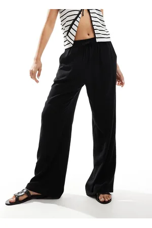 Miss Selfridge Linen blend pull on wide leg trouser in