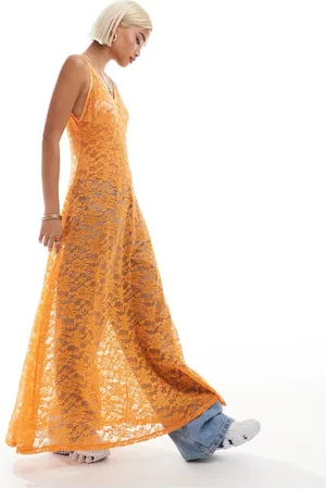 Labelrail X Olivia Grace Herring plunge front lace maxi dress in