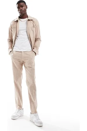 JACK & JONES Premium linen mix casual suit trouser in beige