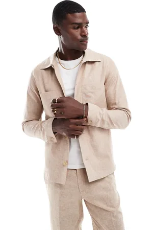 JACK & JONES Premium linen mix casual suit jacket in beige