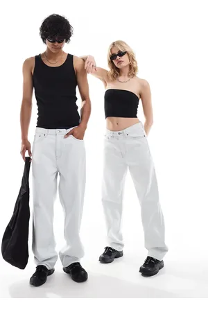 Weekday Unisex Galaxy loose fit straight leg jeans in bleach ice wash