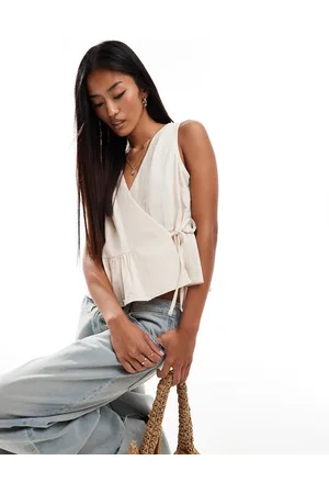 ASOS Swing wrap top in ecru