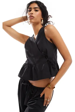 ASOS Poplin swing wrap top in