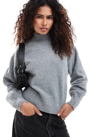 Monki Knitted turtleneck sweater in melange