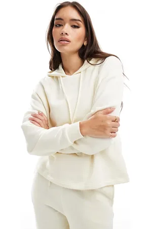 Pieces® Sweat hoodie co-ord in neutral beige